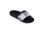 Badesandale ROXY "RG SLIPPY II PRINTED", Mädchen, Gr. 31, schwarz multi 1, Synthetik, Schuhe, Badelatschen für Kinder & Jugendliche