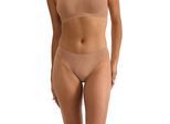 Slip SLOGGI "ZERO Feel Pure", Damen, Gr. XXL, beige (nostalgic braun), Single Jersey, Obermaterial: 54% Modal, 24% Polyamid, 22% Elasthan, körpernah, Unterhosen Slip, mit hohem Beinausschnitt, dezenter Streifeneffekt