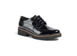 Pod Kacey Leder Damen Schwarz Brogues Schuhe