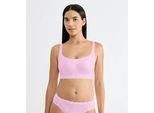 Bustier SLOGGI "ZERO Feel Bliss", Damen, Gr. XS, N-Gr, rosa (floral pink), Spitze, Obermaterial: 76% Polyamid, 24% Elasthan, BHs Bustier, mit herausnehmbaren, atmungsaktiven Pads und Stretch-Spitze
