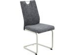 Freischwinger HELA "TIVOLI", grau (dunkelgrau, perlweiß, perlweiß, dunkelgrau), B:43,5cm H:97cm T:60,5cm, Metall, Polyester, Stoff, Stühle, Freischwinger, Freischwinger, Gestell Perlweiß, mit Griff, 140kg belastbar