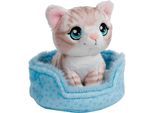Kuscheltier NICI "Little Paws, Katze grau getigert, 12 cm, im Körbchen blau", grau, Plüschfiguren, KinderB:11cm H:12cm L:10cm, Kuscheltier, B:11cm H:12cm L:10cm