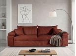 Schlafsofa COLLECTION AB "Mara, B: 249 cm, Liegefl. 139x195 cm", braun (terracotta), B:249cm H:42cm T:87cm, 100%Polyester, Sofas, Schlafsofa, Dauer-Schlaffunktion, Bettkasten & Federkern, wahlweise mit Topper