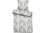 Bettwäsche APELT "Tim", grau, B/L: 155cm x 220cm, 1 Stk., 1 Stk., Satin (Bio-Baumwolle), B/L: 80cm x 80cm, Satin (Bio-Baumwolle), Obermaterial: 100% Baumwolle, Bettwäsche, Bettwäsche, mit floralem Print
