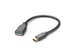 HAMA USB-Kabel "USB Adapterkabel, OTG, USB C Stecker, USB A Buchse, 15 cm, Schwarz", schwarz, 15cmcm, Kabel, USB-Kabel