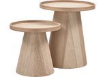 Beistelltisch WOOOD "Maud aus lackiertem MDF mit konischem Standfuß Ø45x50 cm", beige (natur), B:45cm H:50cm T:45cm, Tische, Beistelltisch, Tragkraft 15 kg, glatte Oberfläche durch Pressholzfaserplatte