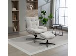 Relaxsessel DUO COLLECTION "Tolox mit Hocker", grau (taupe), B:78cm H:95cm T:91cm, Chenille: 100% Polyester;Kunstleder: Polyurethane 70%, Polyester 25%, sonstige Fasern 5%, Sessel, Relaxsessel, inklusive Wippfunktion