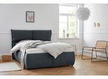 Polsterbett OTTO HOME "Jenson", blau (dunkelblau), B:168cm L:225cm, Struktur weich (85% Polyester/15% Nylon), Betten, Polsterbett, als Bettgestell oder mit 3 Matratzenarten und Härtegraden