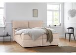 Boxspringbett OTTO HOME "Jenson", beige, B:188cm L:225cm, Struktur weich (85% Polyester/15% Nylon), Komplettbetten, Boxspringbett, in 4 Farben, 4 Breiten, 3 Matratzenarten in 2 Härtegraden, Topper