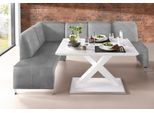 Eckbank EXXPO - SOFA FASHION "Intenso, viele Bezugsstoffe Cord, Struktur 243/158 cm (B/T)", grau (hellgrau), B:243cm H:91cm T:158cm, NaturLeder;Strukturstoff (Zusammensetzung: Polyester 100%);Luxus-Microfaser (Zusammensetzung: Aufgeflockte 100% Polyester Schicht mit Prägung);Cord (Zusammensetzung: Polyester 100%), Sitzbänke, Eckbank, hohe Bodenfreiheit, frei im Raum stellbar, hoher Sitzkomfort