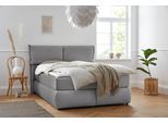 Boxspringbett OTTO HOME "Jenson", grau, B:168cm L:225cm, Struktur weich (85% Polyester/15% Nylon), Komplettbetten, Boxspringbett, in 4 Farben, 4 Breiten, 3 Matratzenarten in 2 Härtegraden, Topper