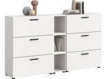 Schrank-Set HOME AFFAIRE "ENESTE, 9-teilig, in verschiedenen Farben, individuell kombinierbar", weiß, B:176cm H:34cm T:99cm, Spanplatte, Kastenmöbel-Sets, Schrank-Set, Stauraumelement, Kombination, Wohnkombination, Schrankwand, Lowboard