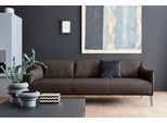 3-Sitzer W.SCHILLIG "sally Design-Sofa, Loungesofa, bequem, schmale Armlehnen, Breite 224cm", braun (braun z59), B:224cm H:78cm T:84cm, Longlife Xtra-Leder Z59: Glattleder mit modischer Prägung. Hautstärke 0, 9 - 1, 1 mm., Sofas, 3-Sitzer, mit Metall-Winkelfüßen in Chrom glänzend, Breite 224 cm