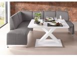 Eckbank EXXPO - SOFA FASHION "Intenso, viele Bezugsstoffe Cord, Struktur 243/158 cm (B/T)", grau, B:243cm H:91cm T:158cm, NaturLeder;Strukturstoff (Zusammensetzung: Polyester 100%);Luxus-Microfaser (Zusammensetzung: Aufgeflockte 100% Polyester Schicht mit Prägung);Cord (Zusammensetzung: Polyester 100%), Sitzbänke, Eckbank, hohe Bodenfreiheit, frei im Raum stellbar, hoher Sitzkomfort
