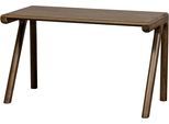 Schreibtisch WOOOD "Tug aus Mangoholz mit abgerundeter Formgebung 130x60x78 cm", walnuss, B:130cm H:78cm T:60cm, Tische, Schreibtisch, Tragkraft 35 kg, Holz mit sichtbarer Maserung, einfach zu montieren