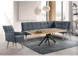 Eckbank EXXPO - SOFA FASHION "Latte", antrazith, B:234cm H:95cm T:156cm, 94% PES, 6% NY, Sitzbänke, Eckbank, moderne Sitz- und Rückensteppung, bequem und elegant, hoher Holzfuß