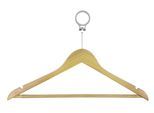 Kleiderbügel WENKO "Modell Hotel", braun, B:45cm H:23,5cm T:1,2cm, Massivholz, Kleiderbügel, Kleiderbügel, aus Holz, mit Metall-Sicherungsring für jeden Kleiderbügel