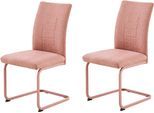 Freischwinger HELA "AUGUSTA", apricot, grau, apricot, B:48cm H:98cm T:61,5cm, Metall, Polyester, Stoff, Stühle, Freischwinger, Schwinger, XL-Sitzbreite, Wellenfederung, 140kg belastbar