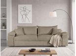 Schlafsofa COLLECTION AB "Mara, B: 249 cm, Liegefl. 139x195 cm", beige (taupe), B:249cm H:42cm T:87cm, 100%Polyester, Sofas, Schlafsofa, Dauer-Schlaffunktion, Bettkasten & Federkern, wahlweise mit Topper