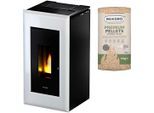 Pelletofen FREEPOINT "Vega airtight", weiß (schwarz), Kaminöfen, Pelletofen, 352 W, 230 V