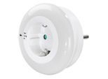 HAMA LED Nachtlicht "LED Nachtlicht mit Steckdose, Lichtsensor, Berührungsschutz", weiß, H: 8,2cm, Leuchten, LED Nachtlicht