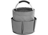 Organizer MAXIMEX "Universal-Reinigungs-Caddy", schwarz (grau), H:26,5cm T:28cm Ø:28cm, Aluminium, Polyester, Aufbewahrungsboxen, Organizer, mit 6 Außentaschen für Gartenwerkzeug, großes Hauptfach, faltbar, 16 l