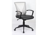 Bürostuhl VCM "Bürostuhl Schreibtischstuhl Drehstuhl Offilo PU", grau (schwarz, grau), B:48cm T:46cm, Obermaterial: 90% Metall MT. 10% Textilmaterial TEXMAT., Stühle, Bürostuhl