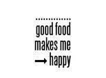 Wanddekoobjekt QUEENCE "Good food makes me - happy", schwarz (schwarz, weiß), B:30cm H:45cm T:0,1cm, Stahl, Wanddekoobjekte, Wanddekoobjekt, Stahlschild, Blechschild, Spruch, Witzig, Wanddeko, retro, 20x30cm