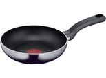 Bratpfanne TEFAL "Resist, sichere Titanium Antihaftversiegelung", schwarz, B:21,4cm H:5cm L:36,78cm Ø:20cm, Pfannen, Bratpfanne, Thermo-Signal bei idealer Brattemperatur, nicht induktionsgeeignet