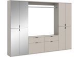 Garderoben-Set HOME AFFAIRE "TRONDHEIM, 5-teilig, Breite 243cm, individuell platzier- & erweiterbar", kaschmir, B:243cm H:193cm T:34cm, Holzwerkstoff, Kastenmöbel-Sets, Garderoben-Set, Garderobenschrank, Kleiderschrank, Schrankkombination, Garderobe
