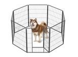 FEANDREA L-XXL Hundezaun 8 Platten transportabel grau 1,6 m, 1,6 m, 1 m