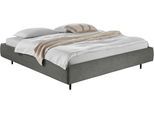 Polsterbett HOME AFFAIRE "Lumira, rahmenhohes Design & wahweise Überlänge", grau (anthrazit), B:195cm H:40cm L:235cm, 94% Polyester, 6% Nylon, Betten, Polsterbett, inkl. 7-fache Einlegetiefenverstellung & saugroboterfreundliche Höhe