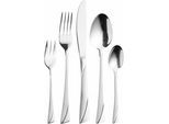 Besteck-Set MULEX "Alabama", silber (silberfarben), 60 Stk., Edelstahl 18/0, Essbesteck-Sets, kühles Design, diagonal, leicht geschwungene Linien
