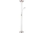 GLOBO LIGHTING Stehlampe "LEONAS", silber (nickel matt), Ø 25,5cm H: 180cm, 1 Stk., Leuchten, Stehleuchte, Flexo, Wohnzimmer, Schlafzimmer, 3000 Kelvin, Stehlampe
