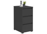 Carryhome Nachttisch , Anthrazit , Holzwerkstoff , 3 Schublade(n) Schubladen , 40.1x78.9x48 cm , Schlafzimmer, Nachttische