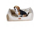 Tierlando MADDOX KOMFORT Hundebett Hundesofa Kunstleder S - XXL creme 1 m, 25 cm, 75 cm