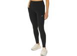 Lauftights ASICS "ROAD HIGH WAIST TIGHT", Damen, Gr. XS (34), N-Gr, schwarz (performance), Obermaterial: 78% Polyester, 22% Elasthan, kontrastfarbene Details, Hosen, mit mehreren Taschen, elastisches Schlaufensystem, schnell trocknend