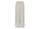 Marlene-Hose KAFFE "Hose KAmilia", Damen, Gr. 40, N-Gr, weiß (chalk, schwarz stripe), Obermaterial: 70% Viskose CV. 30% Leinen LI., Hosen