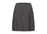 Midirock KAFFE "Rock BPalice", Damen, Gr. XXL, grau (grau washed denim), Obermaterial: 100% Baumwolle CO., Röcke