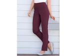 Dehnbund-Hose STEHMANN, Damen, Gr. 24, Kurzgrößen, rot (weinrot), 72% Viskose, 25% Polyamid, 3% Elasthan, unifarben, lang, Hosen