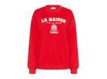 Sweatshirt KAFFE "Sweatshirt KAberta", Damen, Gr. XS, rot (true rot), Obermaterial: 65% Baumwolle CO. 35% Polyester PES., Sweatshirts Sweatshirt