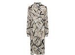Midikleid KAFFE "Kleid KAmanilla", Damen, Gr. 40, N-Gr, beige (feather gray, schwarz graphic), Obermaterial: 100% Baumwolle CO., Kleider Midikleid