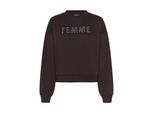Sweatshirt KAFFE "Sweatshirt KAlise", Damen, Gr. M, braun (schwarz coffee), Obermaterial: 50% Baumwolle CO. 50% Polyester PES., Sweatshirts Sweatshirt