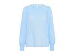 Langarmbluse KAFFE "Langarm-Bluse KAroca", Damen, Gr. 42, blau (windsurfer), Obermaterial: 100% Baumwolle CO., Blusen