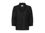Langarmbluse KAFFE "Langarm-Bluse KAvictoria", Damen, Gr. 38, schwarz (schwarz deep), Obermaterial: 100% Baumwolle CO., Blusen