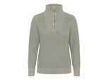 Strickpullover KAFFE "Strickpullover KAlioa", Damen, Gr. L, grau (grau melange), Obermaterial: 50% Baumwolle CO. 50% Polyacryl PAN., Pullover Strickpullover