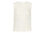 Blusentop KAFFE "Shirtbluse KAlora", Damen, Gr. 42, weiß (chalk), Obermaterial: 35% Polyamid PA. 35% Viskose CV. 30% Baumwolle CO., Blusen Blusentop