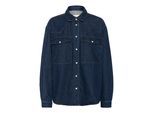 Jeansbluse KAFFE "Jeanshemd KAeloise", Damen, Gr. 38, blau (dunkelblau denim), Obermaterial: 100% Baumwolle CO., Blusen Jeansbluse