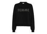 Sweatshirt KAFFE "Sweatshirt KAlise", Damen, Gr. XS, schwarz (schwarz deep), Obermaterial: 50% Baumwolle CO. 50% Polyester PES., Sweatshirts Sweatshirt