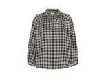 Kurzarmbluse KAFFE "Kurzarm-Bluse KAelna", Damen, Gr. 34, schwarz (schwarz, grau check), Obermaterial: 100% Baumwolle CO., Blusen